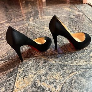 Christian Louboutin Very Prive 120mm Black Satin